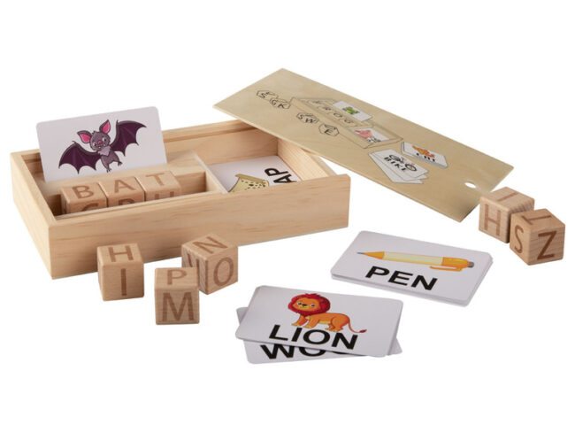 Playtive Dřevěná motorická hra Montessori (hra s písmeny)